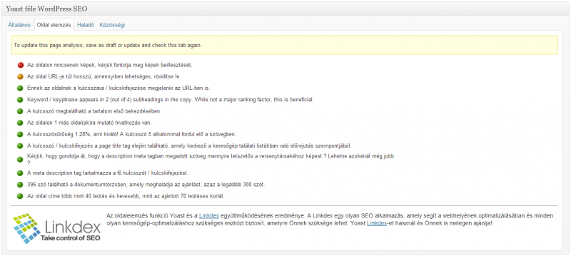 WordPress SEO plugin 2. példa